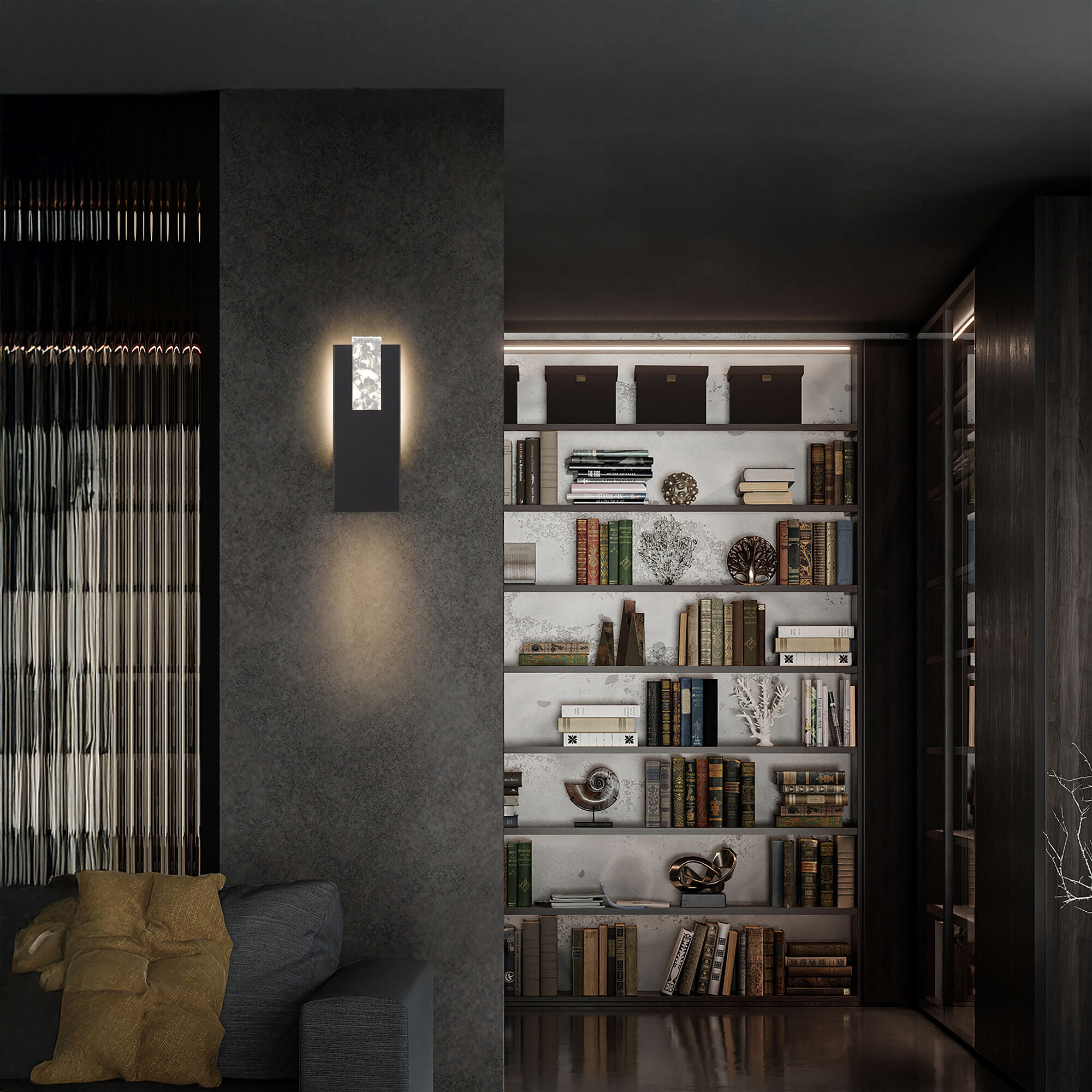 Mille LED 12.88 inch Sand Black Outdoor Wall Sconce